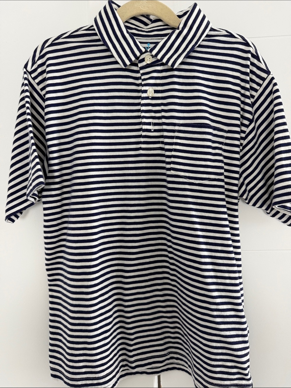 Crewcuts Navy and White Striped Polo